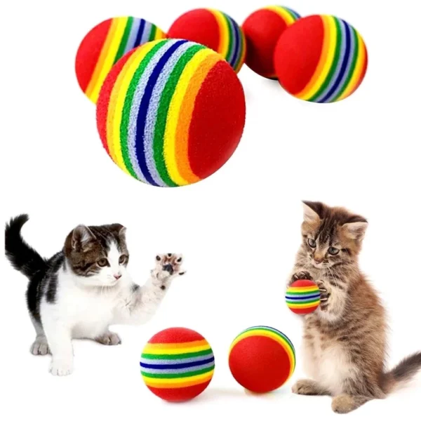 my-11134207-7ras8-m2kebnu1p8zh2d 42MM EVA Pet Rainbow Bouncy Foam Ball