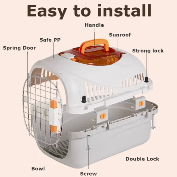 Large Portable Pet Carrier with Sunroof