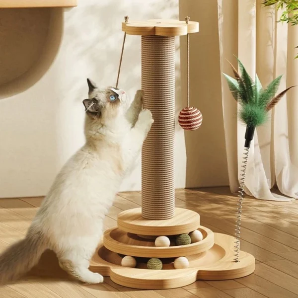 4 in 1 Cat Scratcher Board Pad with Track Balls Toys