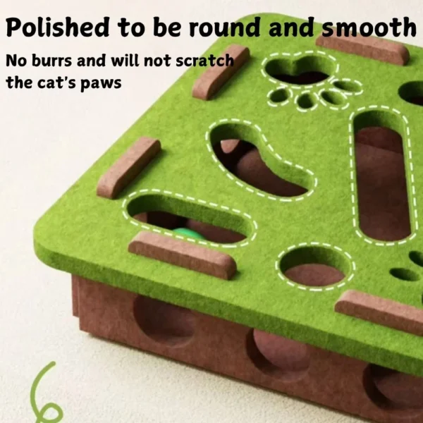 Cat Puzzle Toy Felt Box with Ball